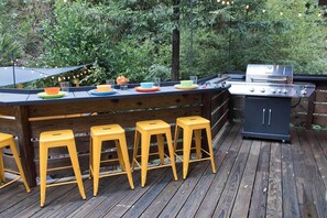 BBQ bar, central to the outdoor living space