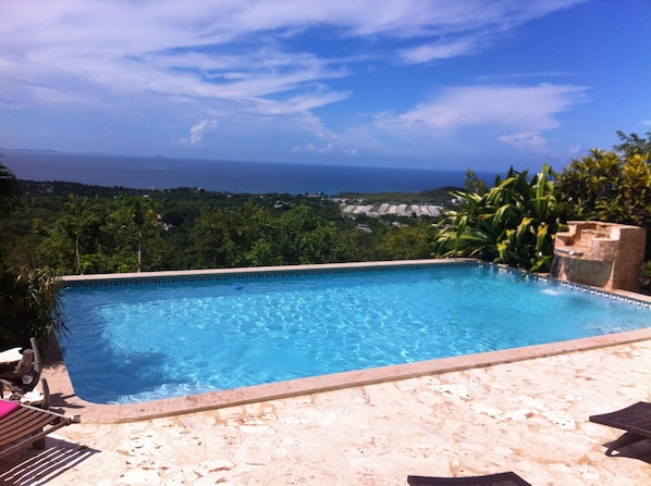 Pool facing North w/ views to Puerto Rico and Culebra. 180* view