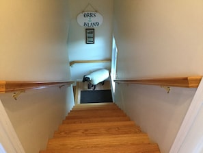 Landing at bottom of stairs.