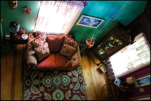 Living room as seen from loft