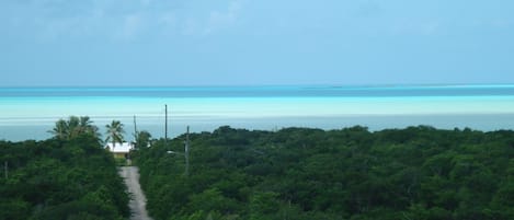 Beautiful view of the Caribbean bonefish flats from the deck...5 minute walk 