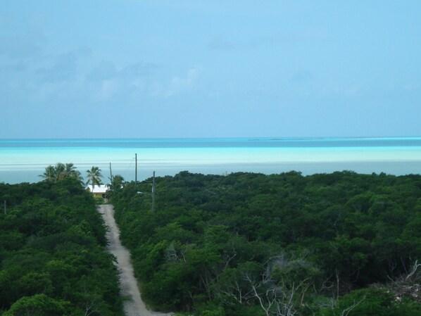 Beautiful view of the Caribbean bonefish flats from the deck...5 minute walk 