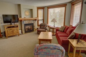 Spacious Living Area & Cozy Fireplace