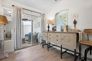 Foyer and cozy lanai.
