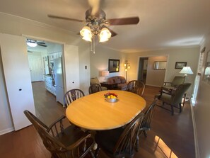 View from Dining table with seating for 6 people