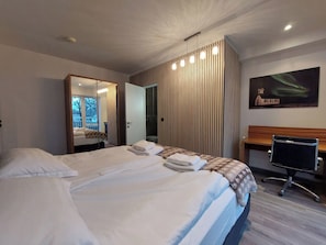 The master bedroom with en suite bathroom
