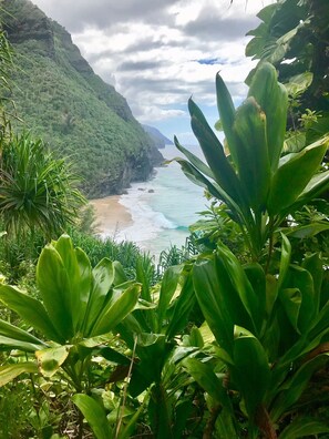 BEAUTIFUL VIEWS SUCH AS THIS ARE ON THE NEARBY NA PALI COAST HIKING TRAIL