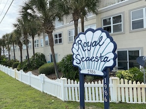 Royal Seaesta sign, right outside our complex