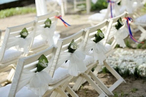 Outdoor wedding area