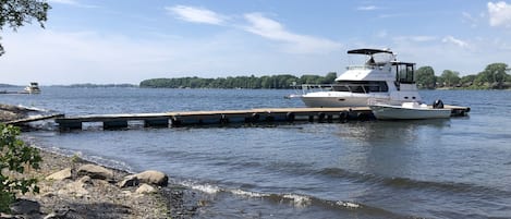 Dock for your boat and for swimming and fishing 