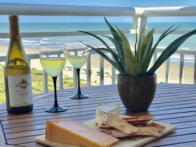 Relax on the deck while listening to the waves crashing onto the shore.