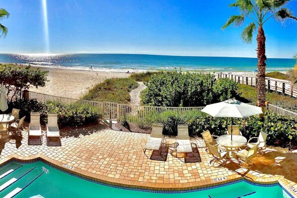 View from Balcony of Gulf and Pool