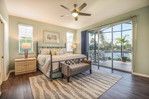 Master suite will lanai/pool access and a water view.