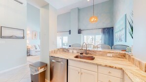 Kitchen with Leathered Granite Countertops