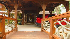 One level, wheelchair accessible entry via a covered porch. 