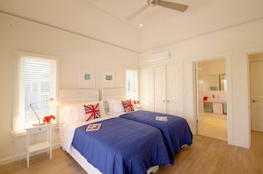 Second bedroom with two single beds - can be converted to a king