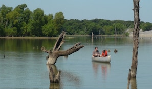 The lake is just a short walk away where you can skip rocks, fish, or canoe