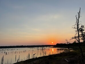 Sunsets adjacent to Lake Aquilla are magnificent