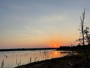 Sunsets adjacent to Lake Aquilla are magnificent