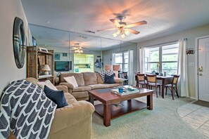 The comfy couches in the living are great for relaxing on at the end of the day!