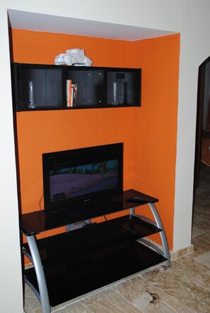 35" flat panel TV in living room -- cable provided by Silver Cable