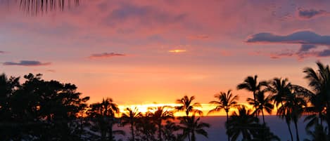 The sunsets from the lanai balcony are richly colorful and spectacular!