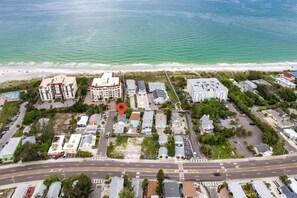 Aerial View of Property and Beach Area