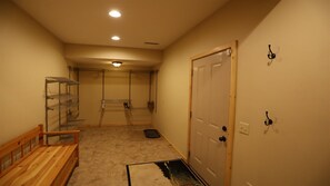 Entry way for skis and boots in this Luxury White Mountain Vacation Home