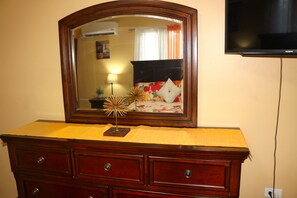 All bedrooms have smart TVs and lots of space for extra storage.