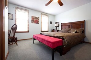 Bright, sunlit room - now with room darkening curtains so you can sleep in.