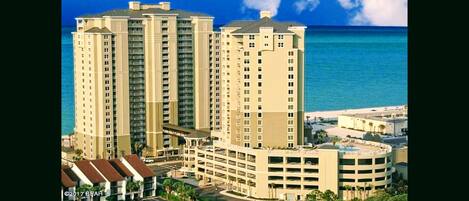 Grand Panama Beach Resort: Tower 1-Gulf-front, Tower 2- Beach via walkover tower