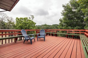 Elevated (above carport) deck on eastern side of the house