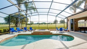 Private Pool backing to Golf Course view