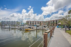 Walk way to Boat Docks and Dolphin Tiki