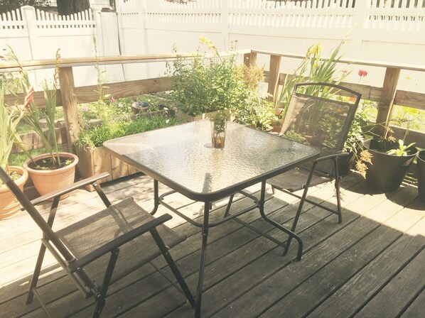 Private Patio  with retractable awning :)