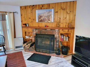 Fireplace and flat screen