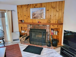 Fireplace and flat screen