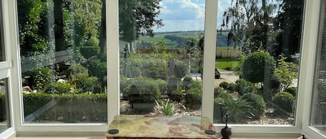 View from Bedroom, through the Winter Garden direct into the Eifel