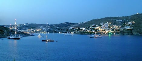 Enjoy this serene view from the terrace at twilight. 