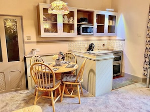 The new fitted kitchen and dining area