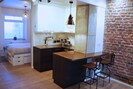 Fully equipped design kitchen.