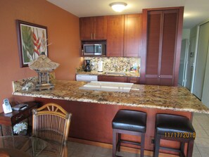 Bright under-cabinet lighting.