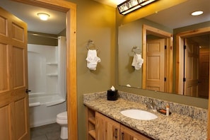 Prepare for your day outside in the spacious bathroom