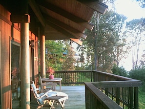 view of our house  from the deck of the guesthouse 