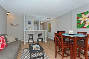 Dining Table for 4 and Bar Stools for Additional Guests