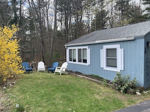 Sit outside in the Adirondack chairs and enjoy nature. 