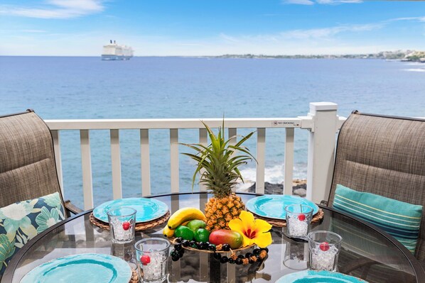 Oceanfront condo on the third floor of the Sea Village complex, offering direct views of the Pacific Ocean