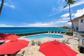 Oceanfront pool and spa for relaxation with stunning views