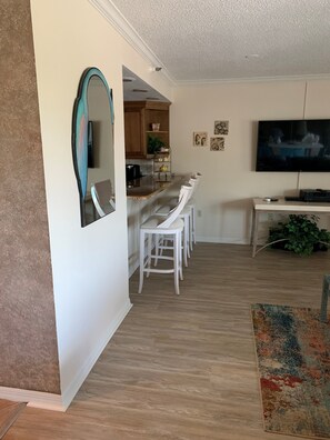 Breakfast Bar and Living Room 