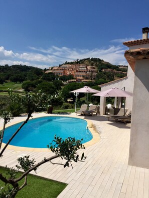 piscine sur la terrasse de 0,50 à 1,80m de profondeur